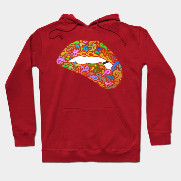 lips biting kiss for Valentine Hoodie by 66designer99